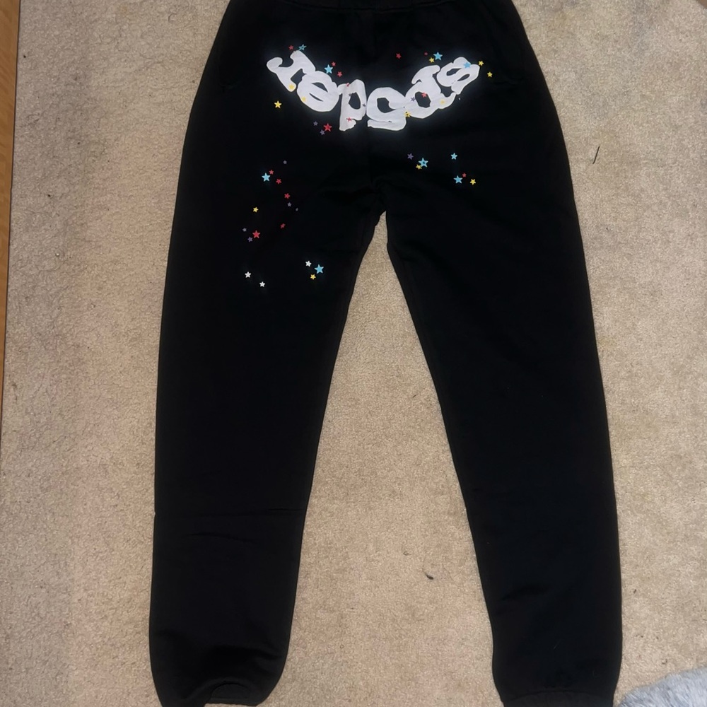 Black Sp5der/Spider sweatpants with stars